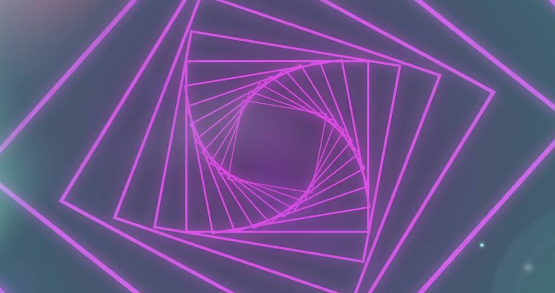 Neon Pink Square Spiral on Dark Background