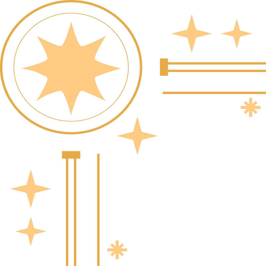 Floating Star and Geometric Lines on Transparent Canvas