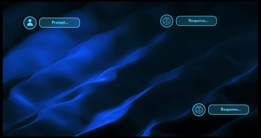 AI Data Processing on Blue Technological Background