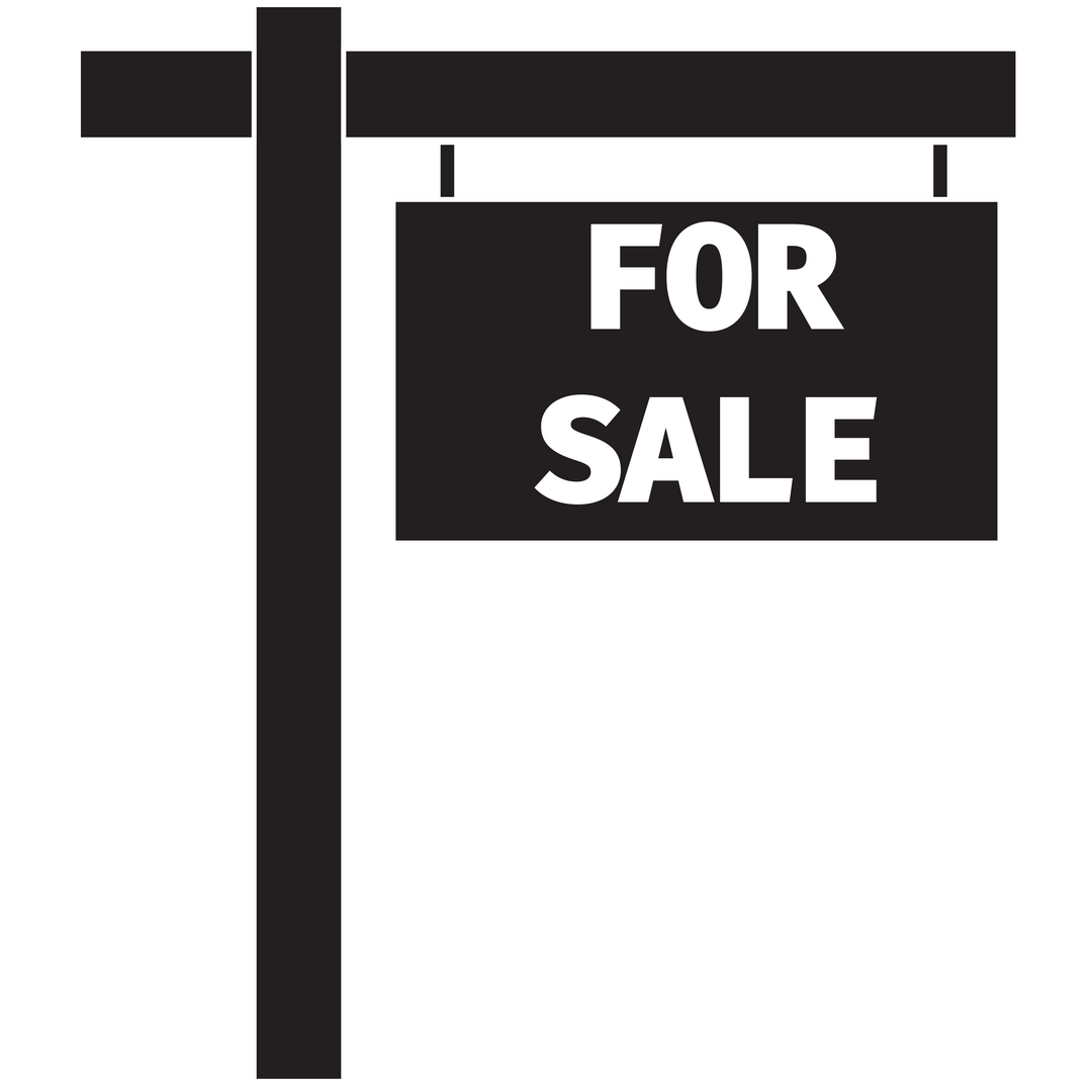 Digital PNG of For Sale Sign on Black Post with Transparent Background - Download Free Stock Images Pikwizard.com