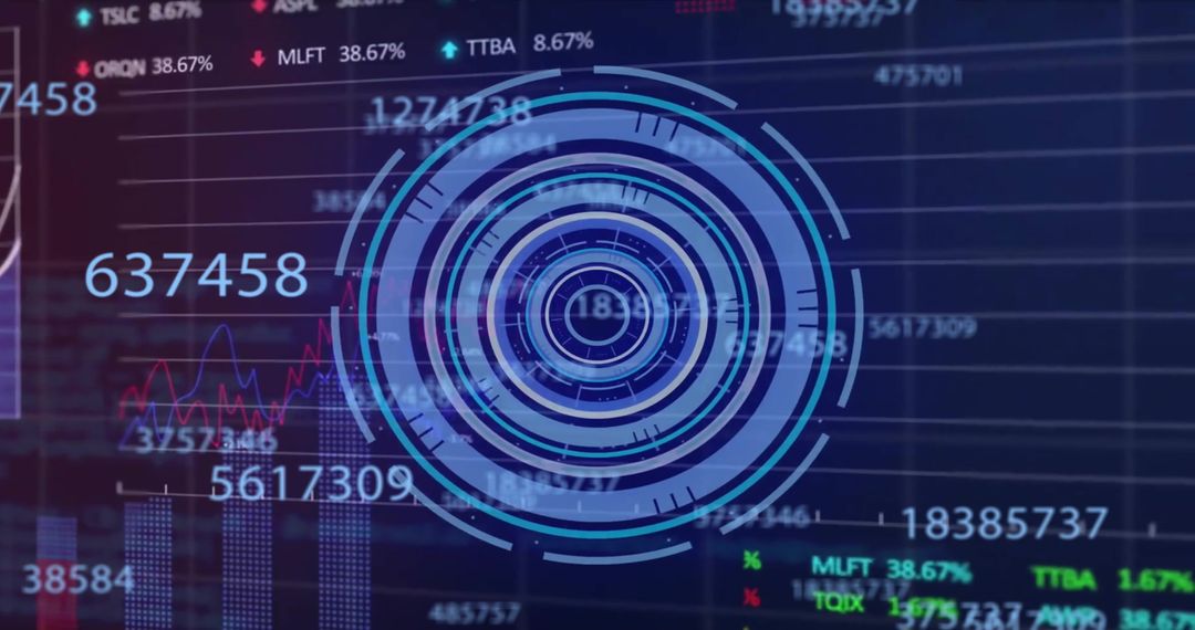 Futuristic Digital Finance Analytics with Dynamic Interface Display