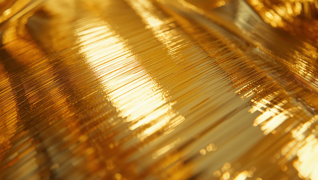 Shimmering Golden Metallic Surface with Textured Highlights