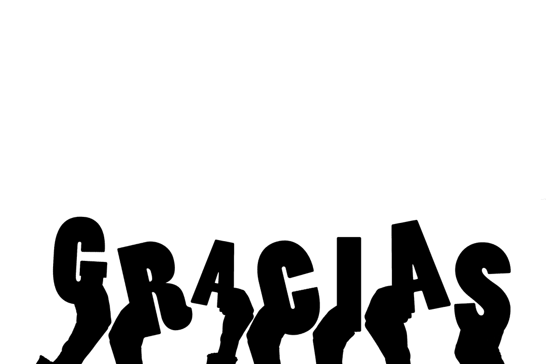 Gracias Text with Hands on Transparent Background Illustration