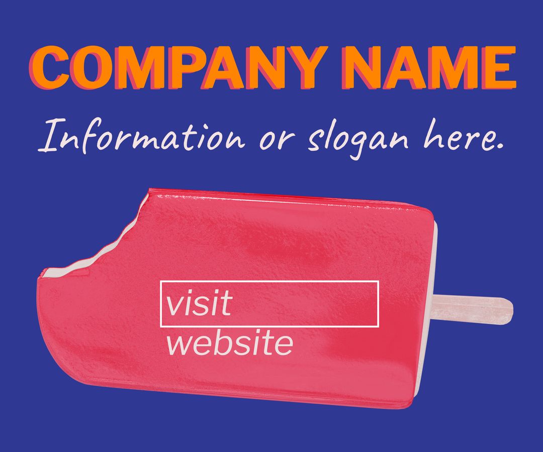 Colorful Popsicle Branding Template on Blue Background