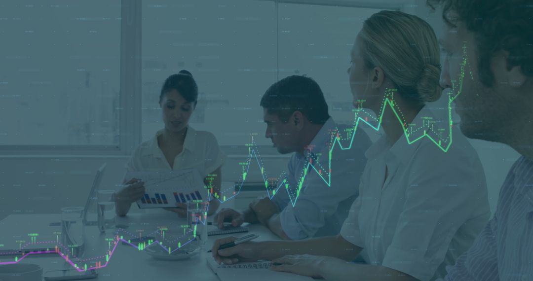 Corporate Meeting Analyzing Complex Data Trends and Partnerships