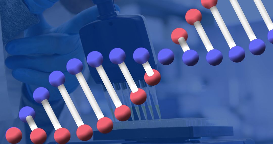 DNA Strand Over Scientific Laboratory Internation
