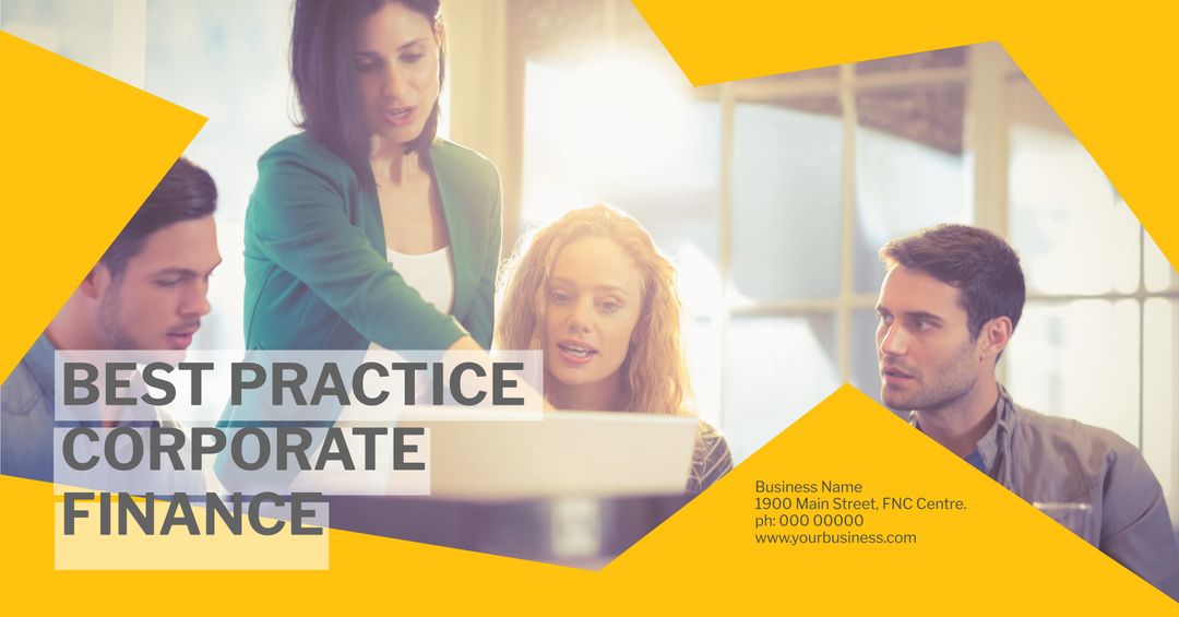 Team Collaborating on Corporate Finance Strategy in Office