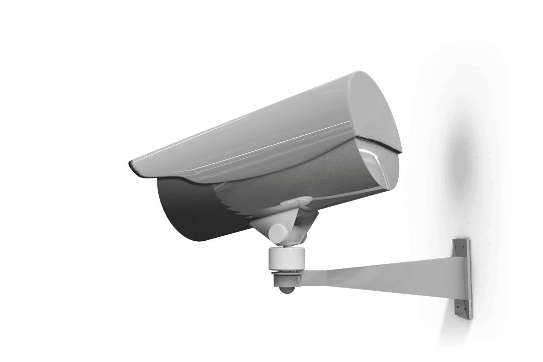 Transparent Surveillance Camera Side Angle Digital Vector Isolated