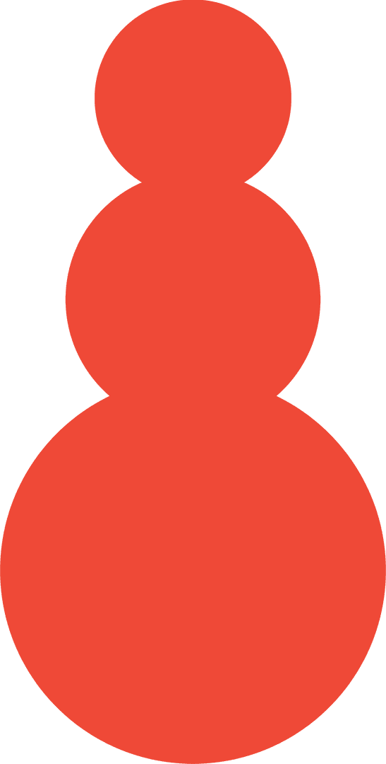 Red Stacked Circles on Transparent Background