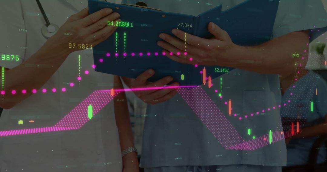 Doctors Analyzing Digital Healthcare Data Overlay Concepts