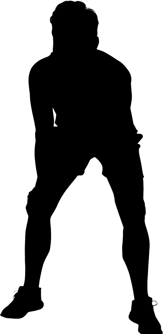 Dynamic Sportsman Silhouette on Transparent Background Vector