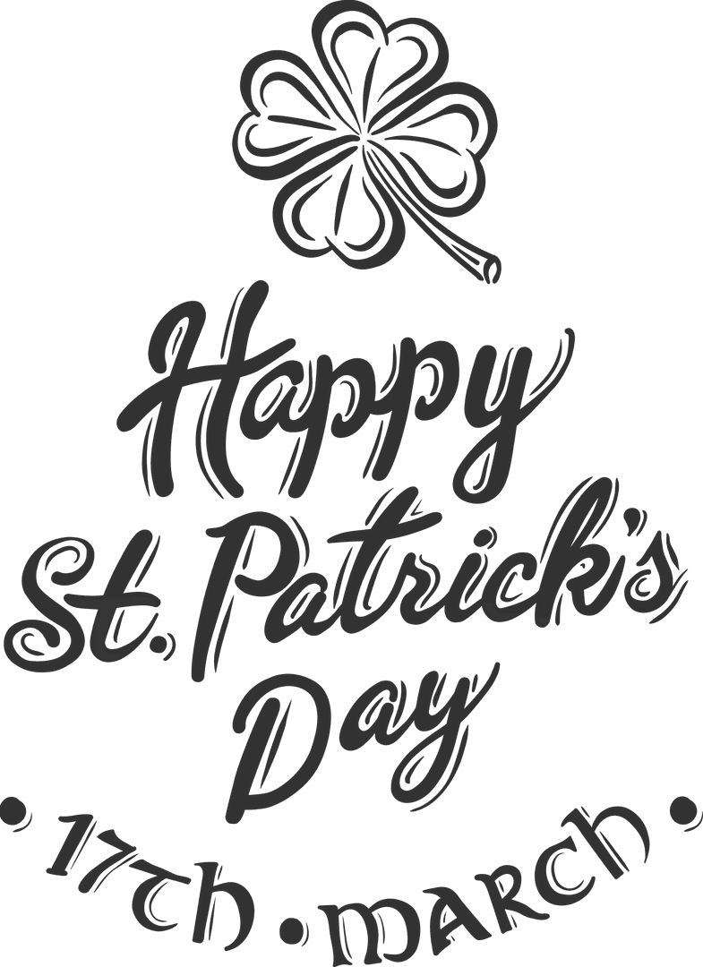 Festive St. Patrick's Day Text on Transparent Background