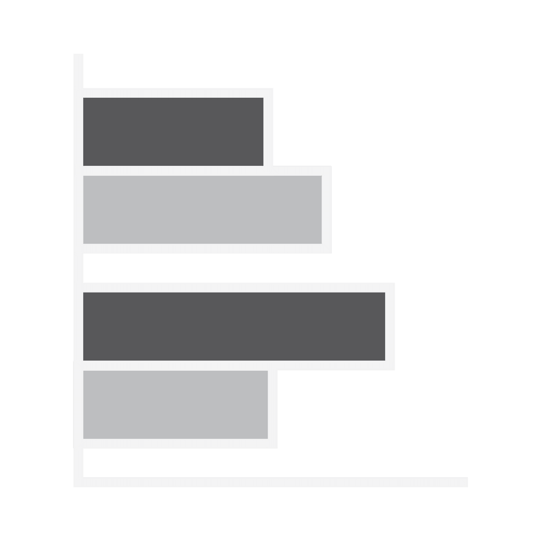 Transparent Grey Horizontal Bar Graph on Clear Background