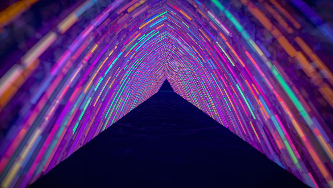 Futuristic Neon Tunnel with Digital LED Vibrancy