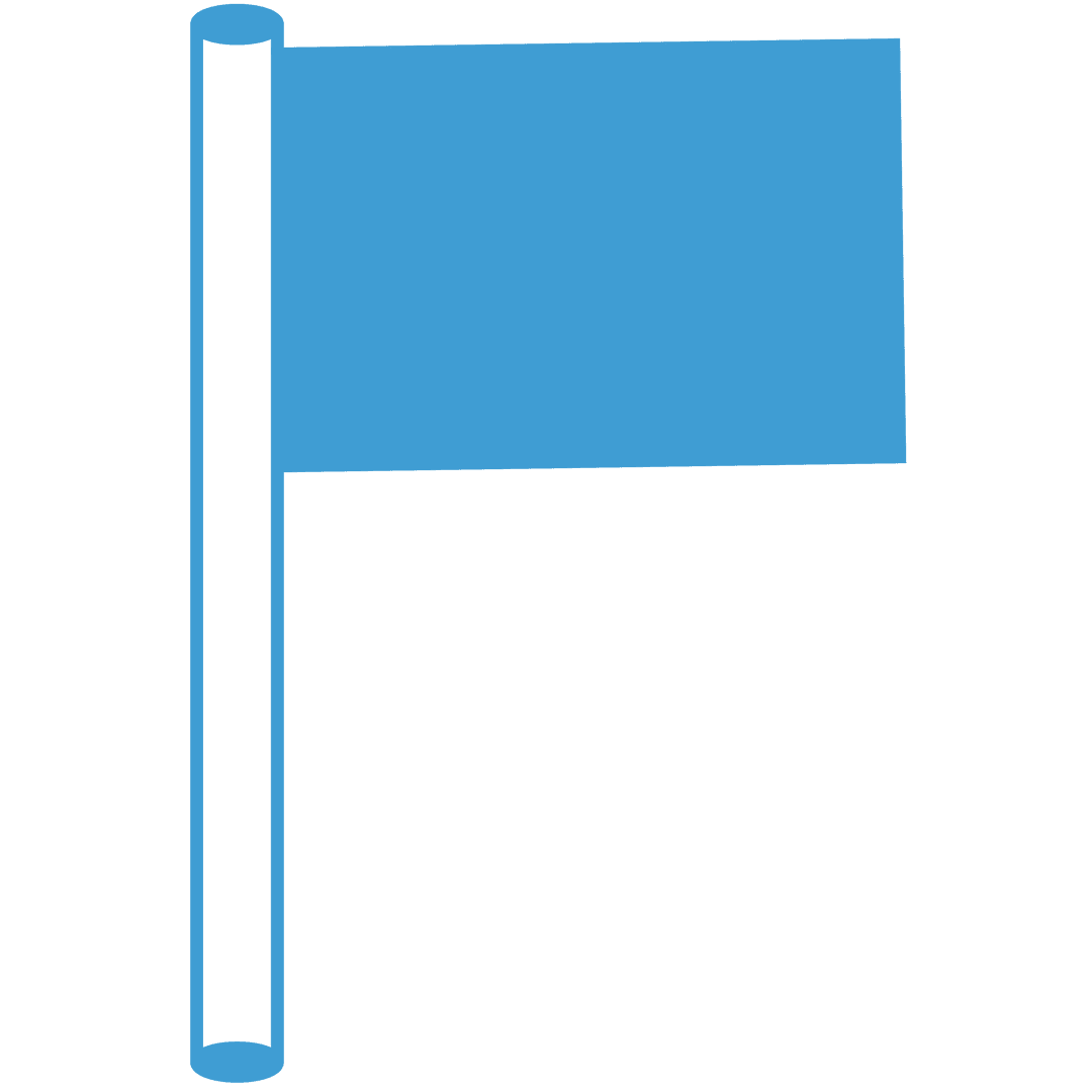 Blue Flag Icon on Transparent Background Isolated Sign Vector