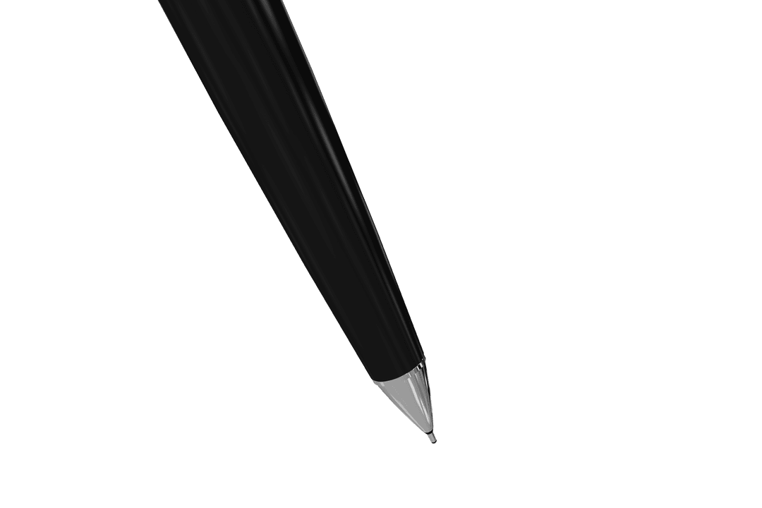 Digital Black Pen Illustration on Transparent Background for Writing Design