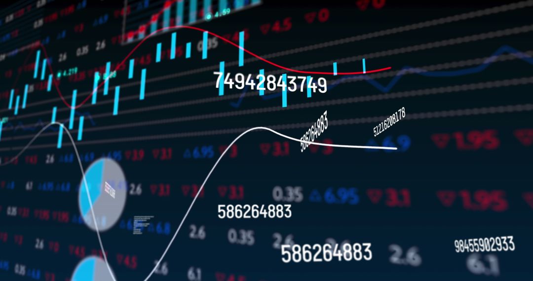 Changing Numbers on Stock Market Data Background