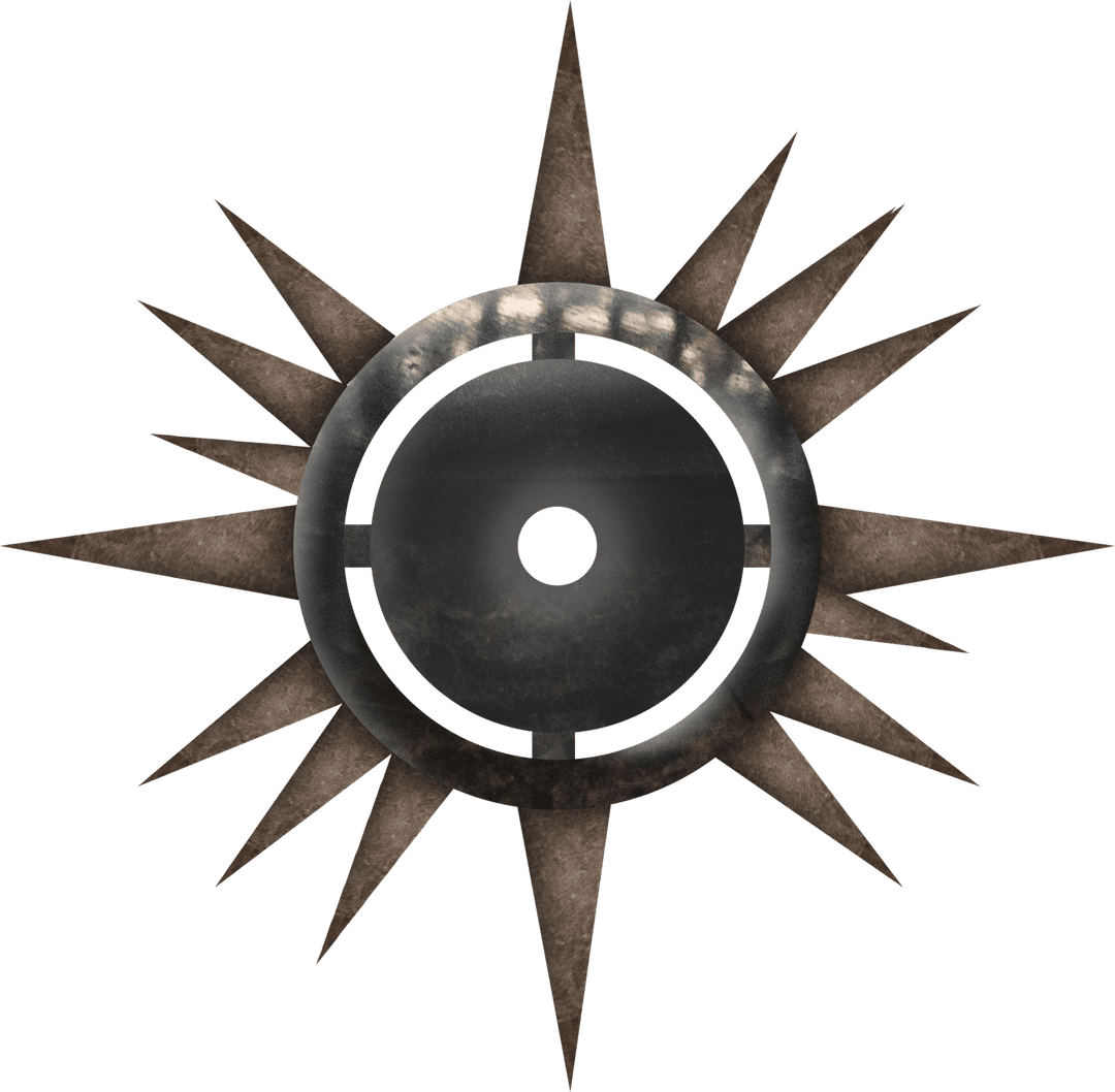 Transparent Grunge Compass Rose Symbol with Lighthouse Nautical Design