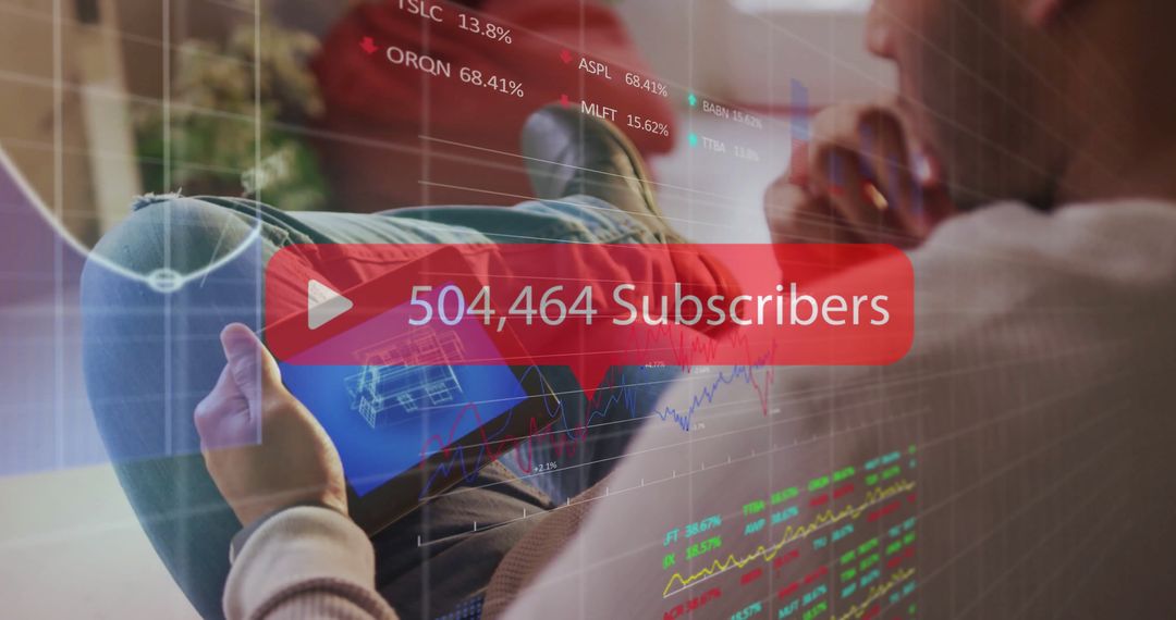 Digital Financial Growth Concept with Subscriber Milestone