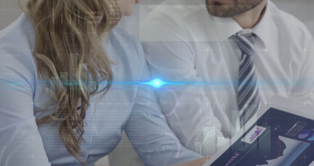 Business Analyzing Graphs with Digital Data Overlay