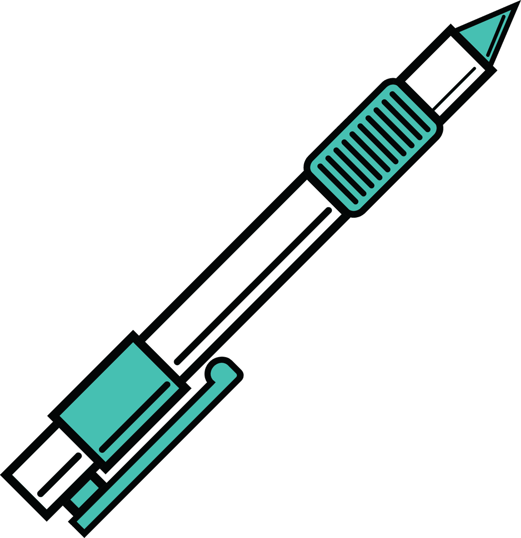 Vector Illustration of White and Green Pen on Transparent Background