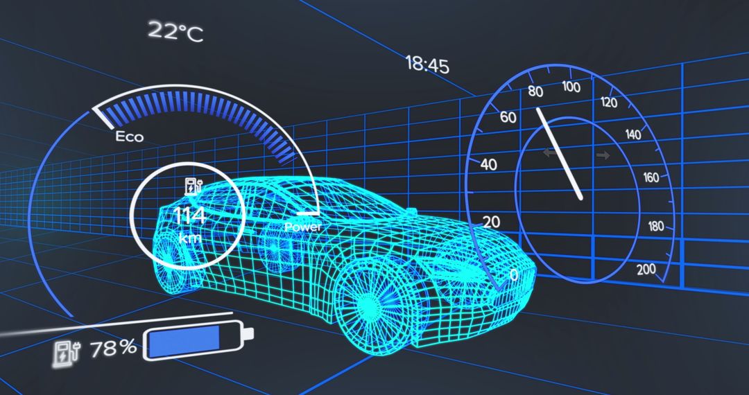 Digital Car Interface and Data Visualization Concept