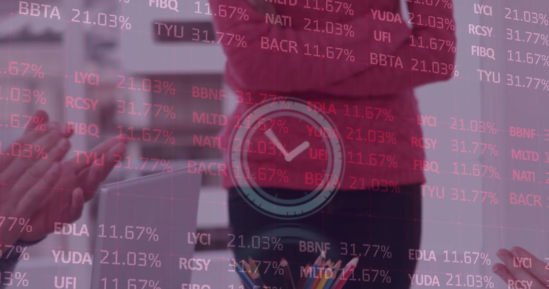 Digital Financial Data and Business Success Celebration