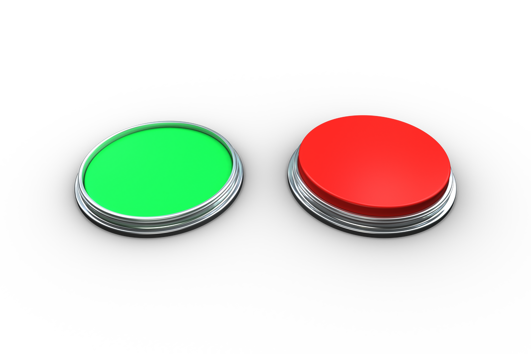 Transparent Green and Red Push Buttons Side by Side - Download Free Stock Images Pikwizard.com