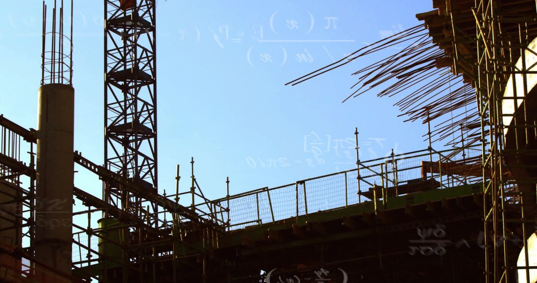 Construction Site with Digital Data Processing Elements