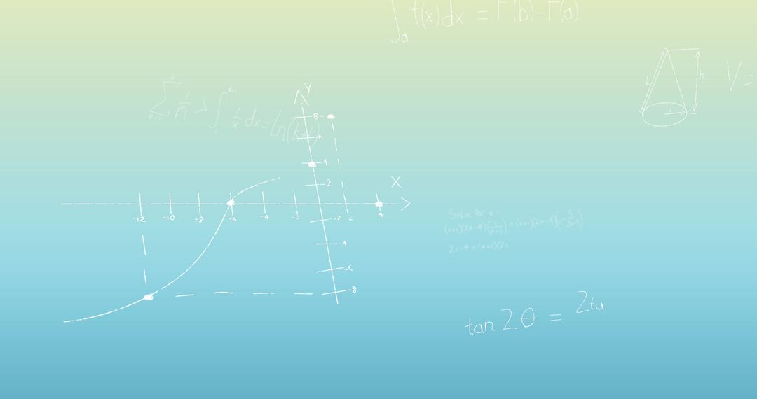 Mathematical Equations on Gradient Blue Background Illustrating Complex Concepts