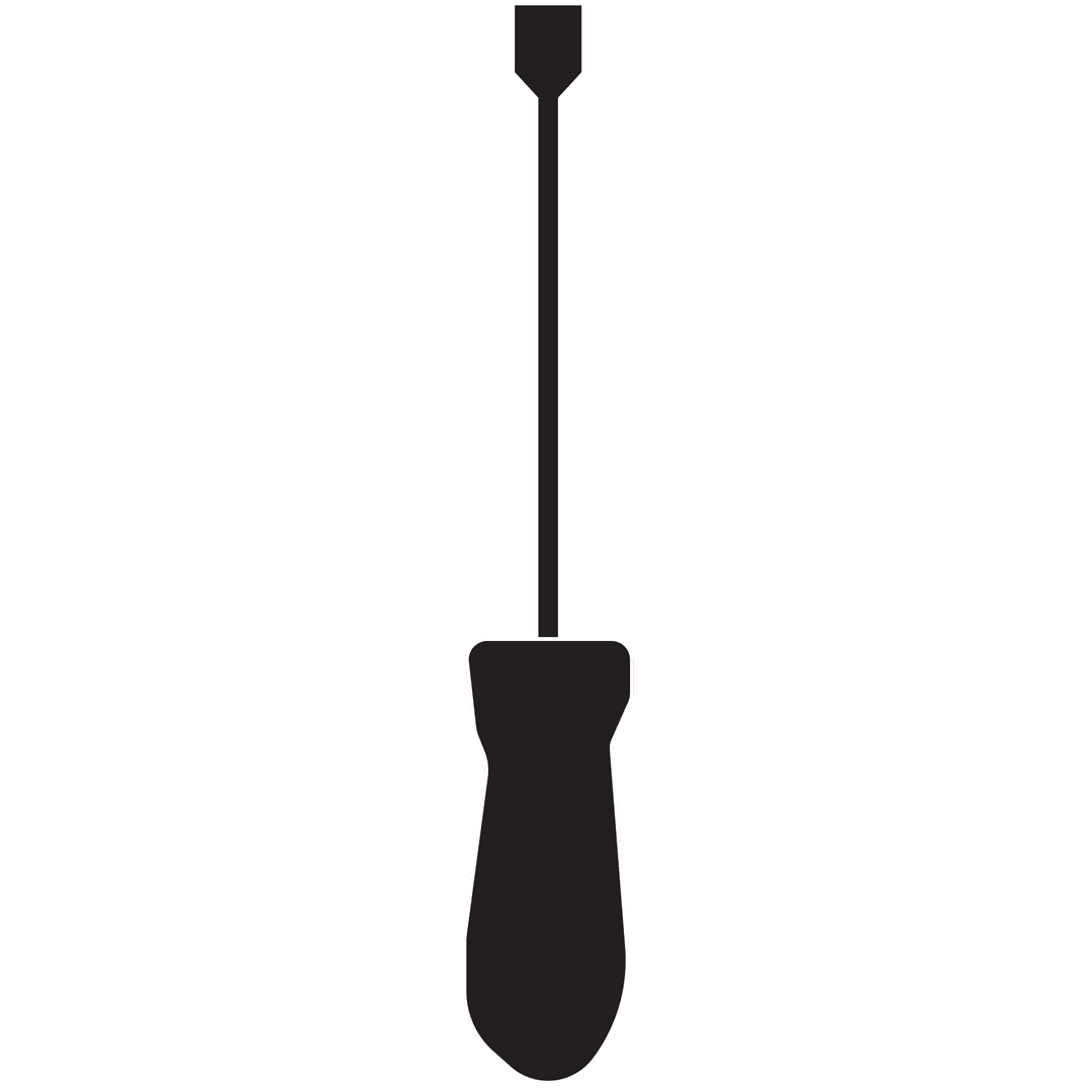 Black Screwdriver Symbol on Transparent Background PNG