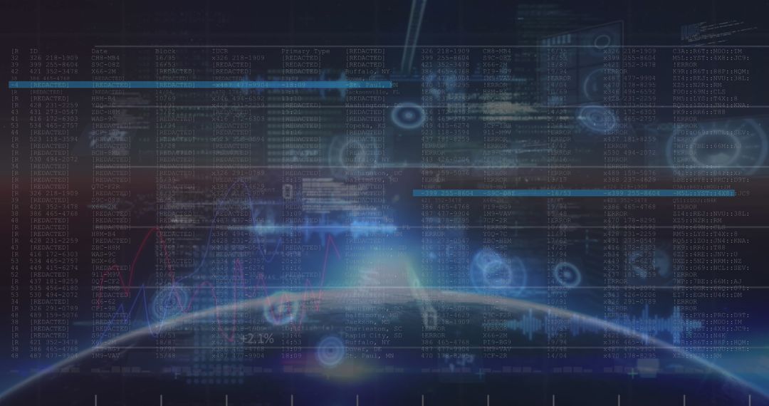 Futuristic Global Data Visuals on Planet's Horizon