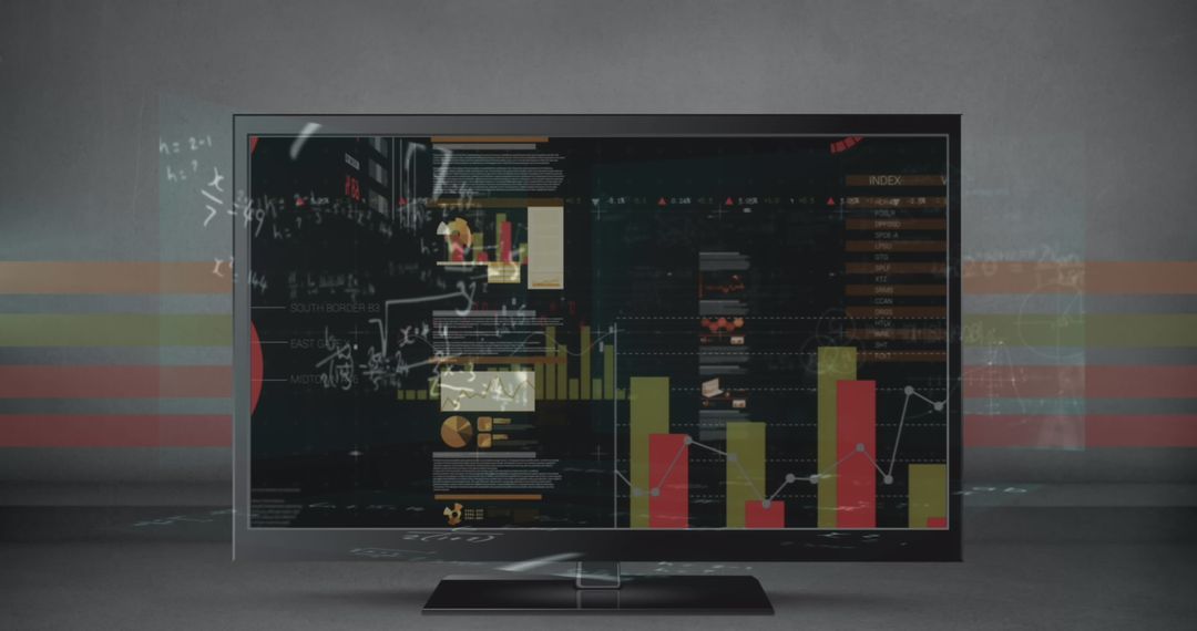 High-Tech Display with Data Analytics on TV Screen