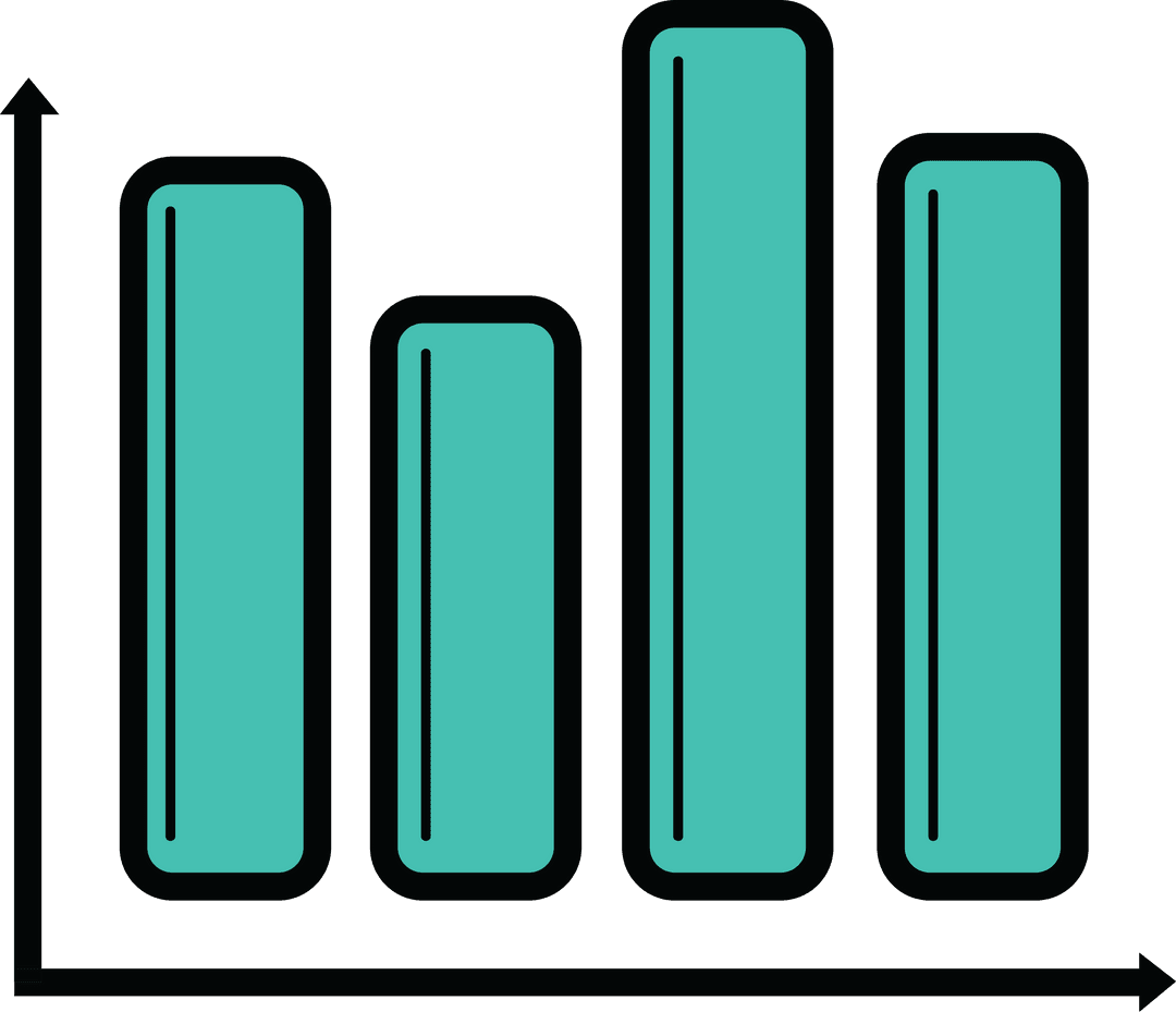 Blue Transparent Bar Chart for Business and Finance Illustrations
