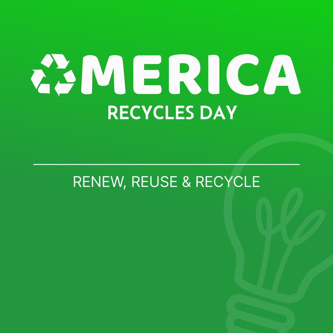 America Recycles Day Graphic with Green Background