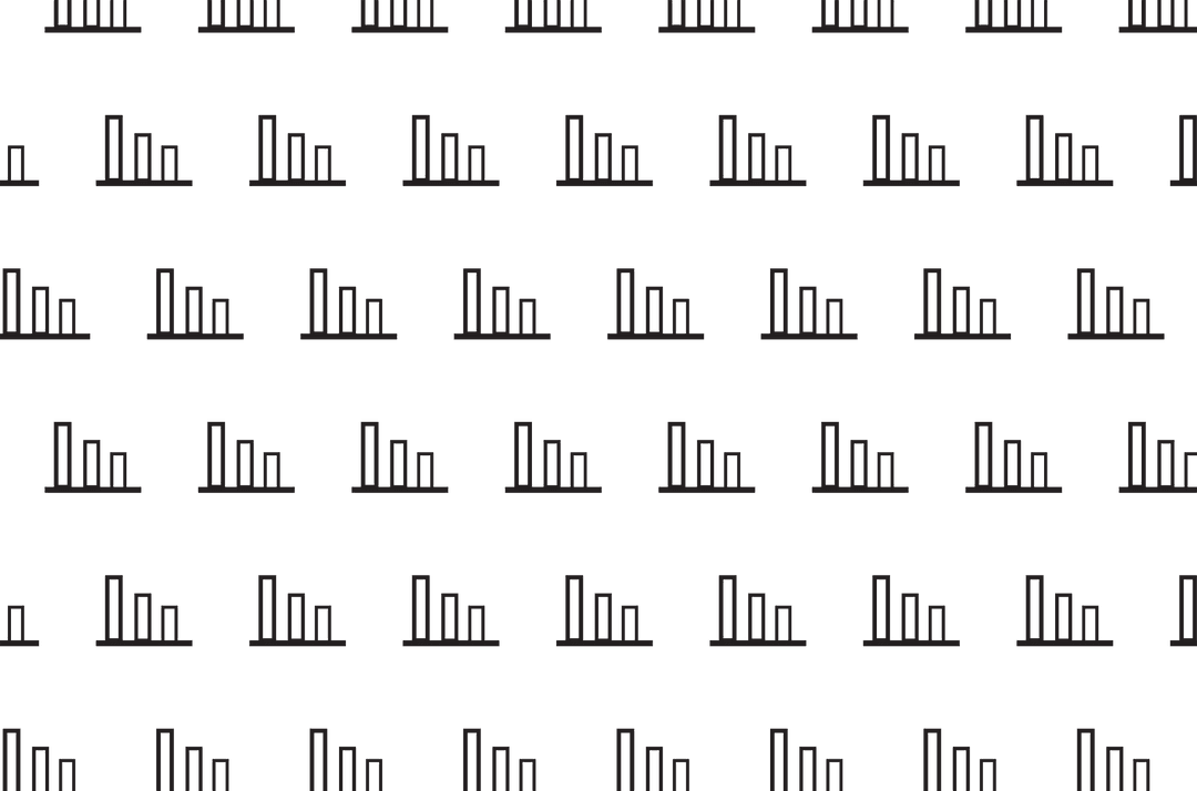 Pattern of Black Statistic Charts on Transparent Background