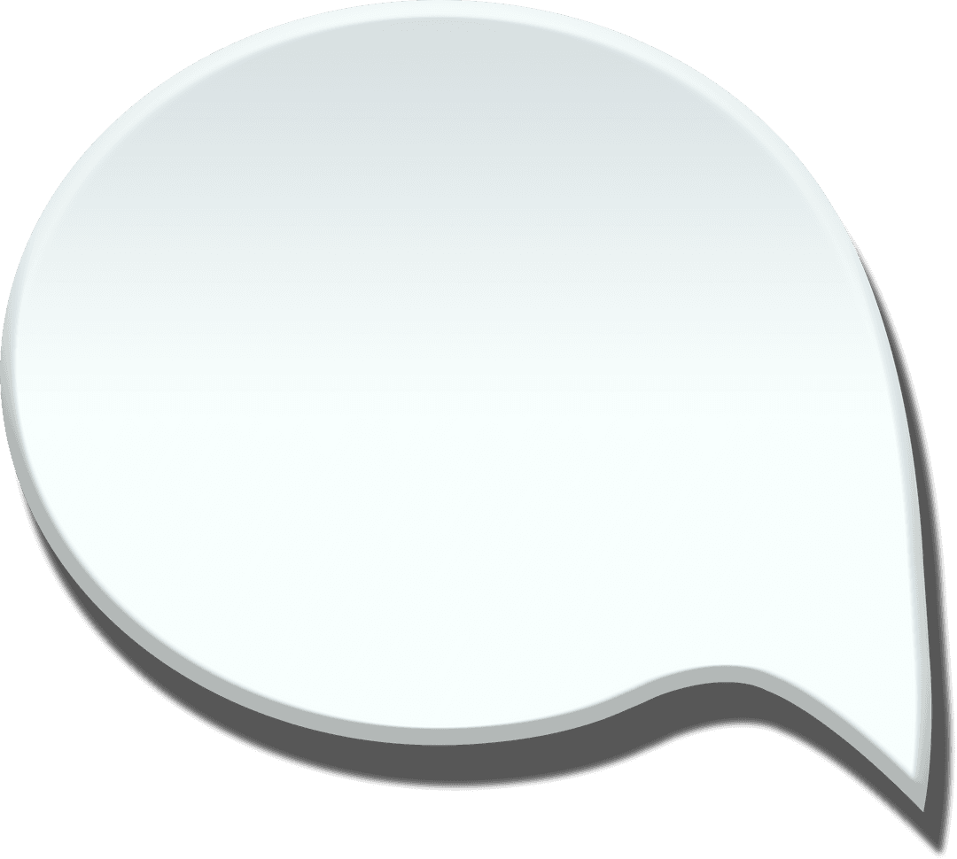 White Speech Bubble with Clear Communication and Transparent Background