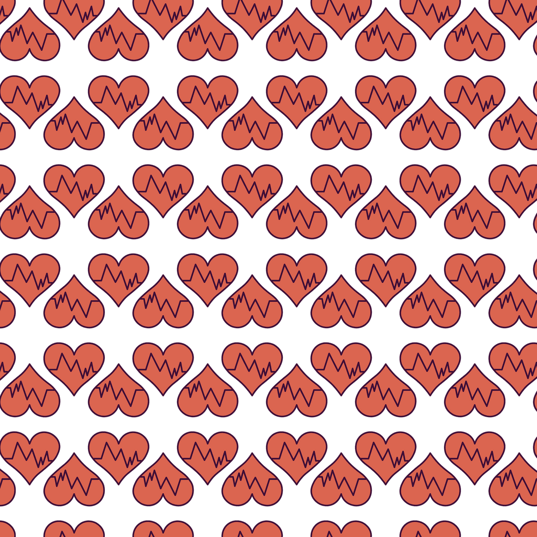 Heart Pattern with Pulse Design on Transparent Background - Download Free Stock Images Pikwizard.com