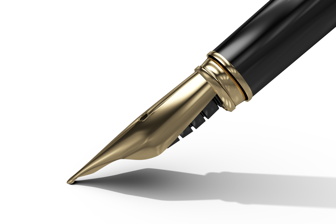 Elegant Black Fountain Pen on Transparent Background for Writing Concept - Download Free Stock Images Pikwizard.com