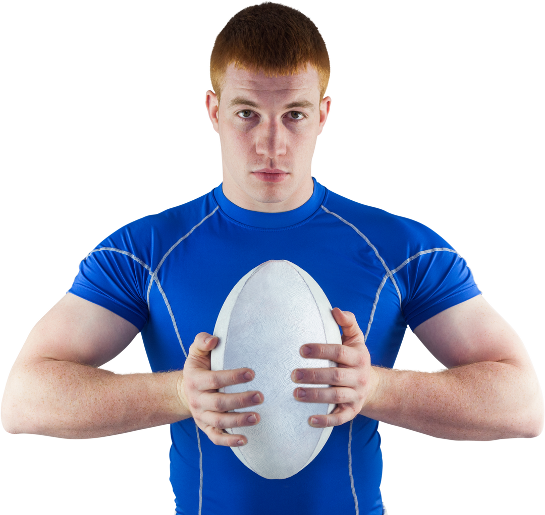 Portrait of Serious Rugby Player Holding Rugby Ball on Transparent Background - Download Free Stock Images Pikwizard.com