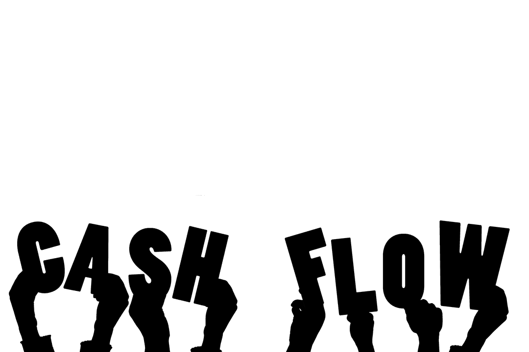 Hands Displaying Cash Flow Text on Transparent Background