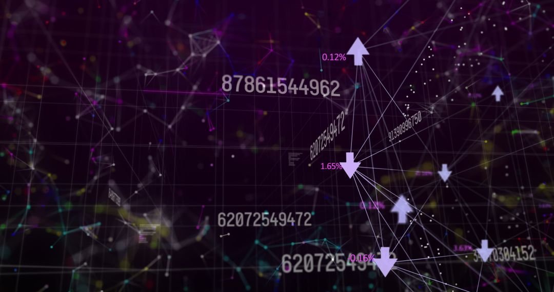 Abstract Digital Network with Data Points and Arrows