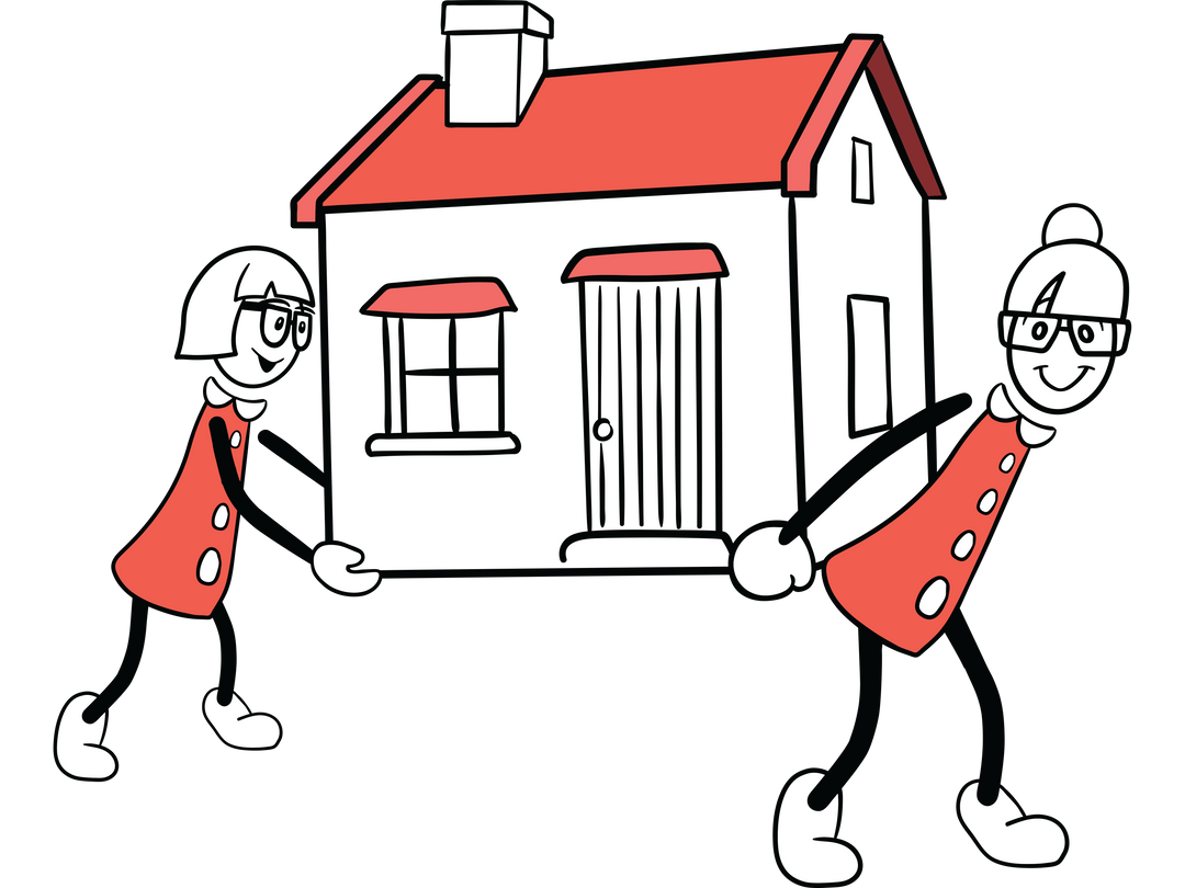 Hand-drawn Fairy Tale Characters Carrying House | Transparent - Download Free Stock Images Pikwizard.com