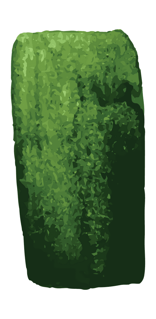 Abstract Green Brush Textured Shape on Transparent Background