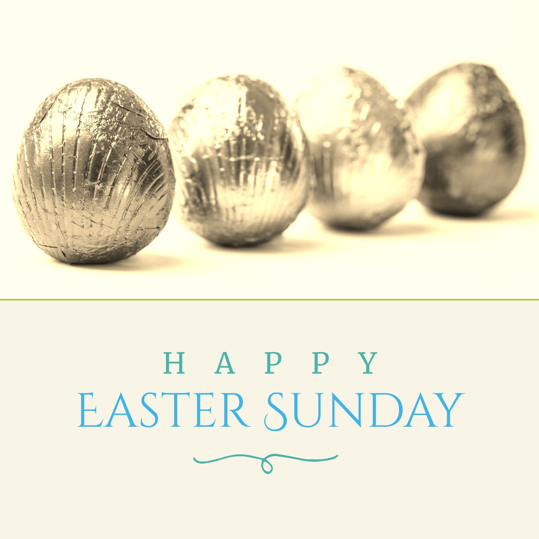 Happy Easter Sunday Message with Chocolate Easter Eggs in Sepia Background - Download Free Stock Templates Pikwizard.com