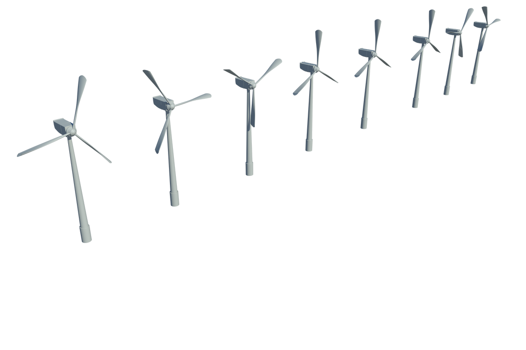 Graphic Illustrations of Transparent Wind Turbines in Formation - Download Free Stock Images Pikwizard.com