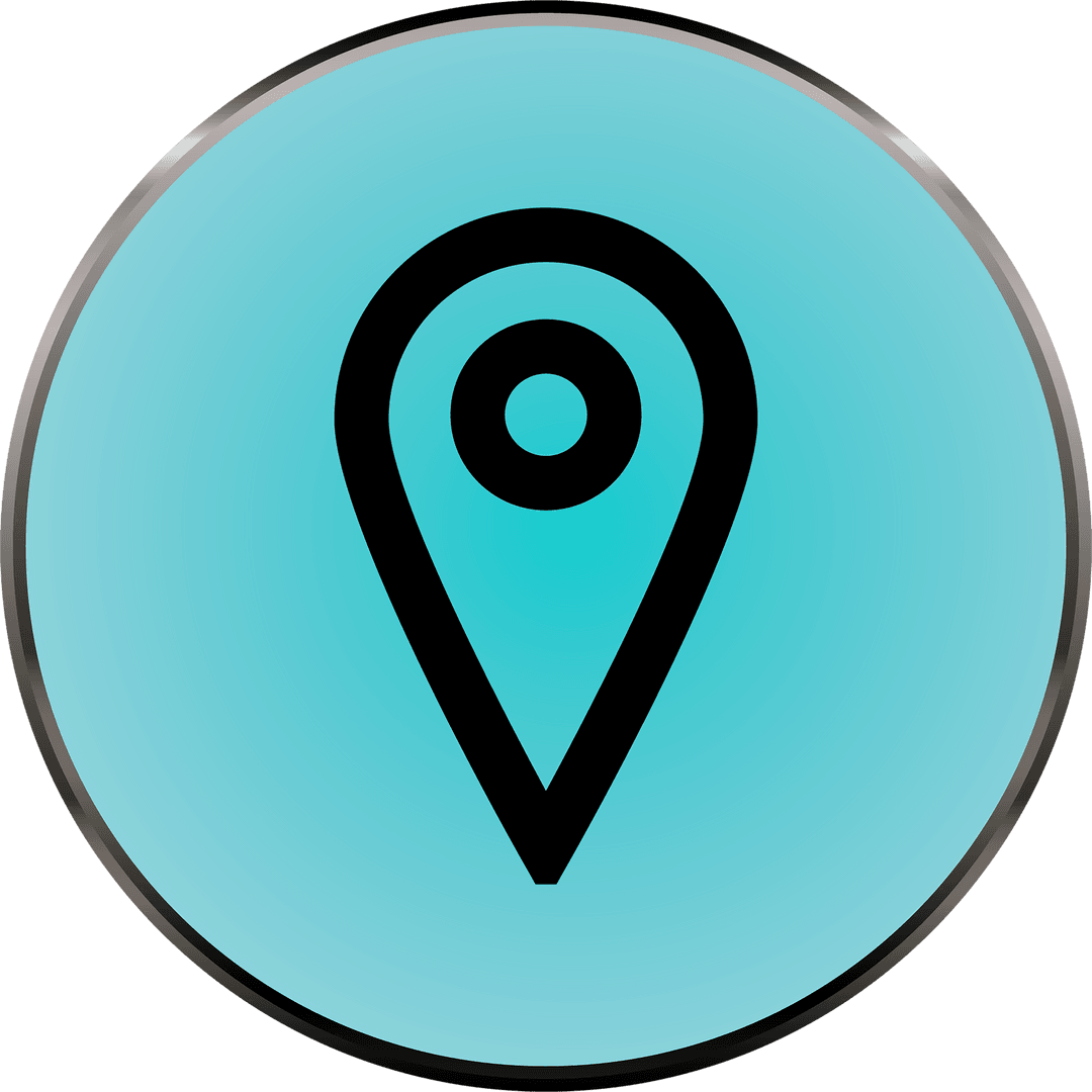 Transparent Icon of Location Pin in Blue Circle