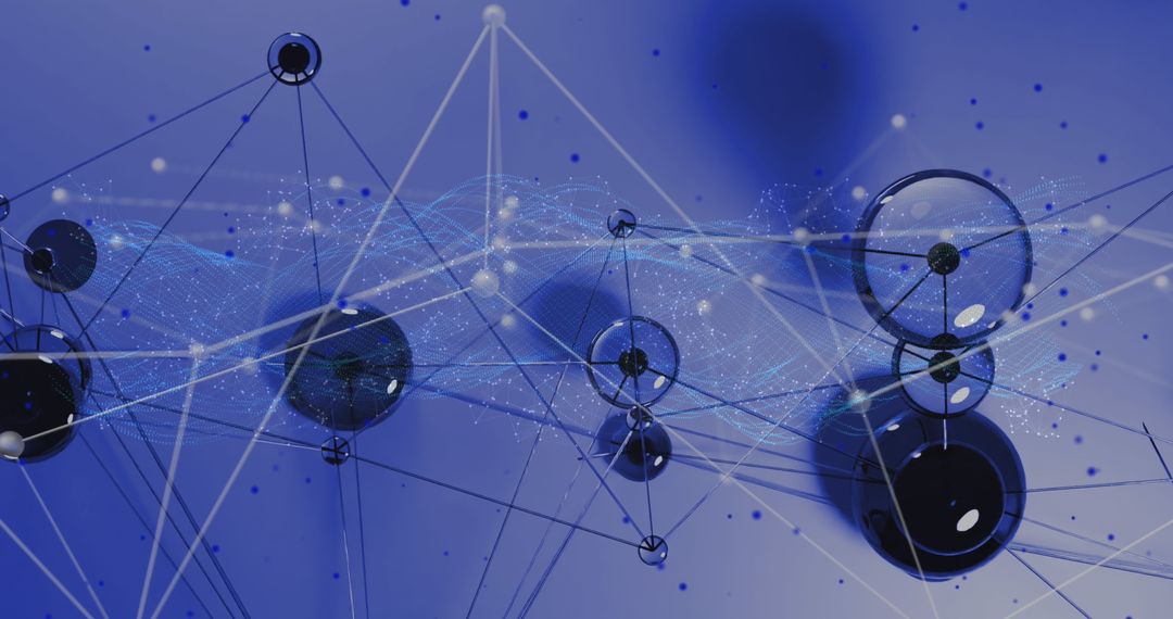 Abstract Digital Network Illustration with Blue Background