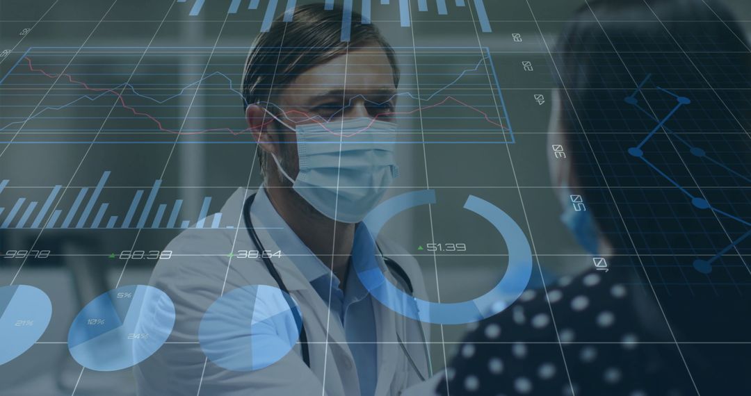 Doctor Analyzing Patient Data through Digital Charts in a Clinic