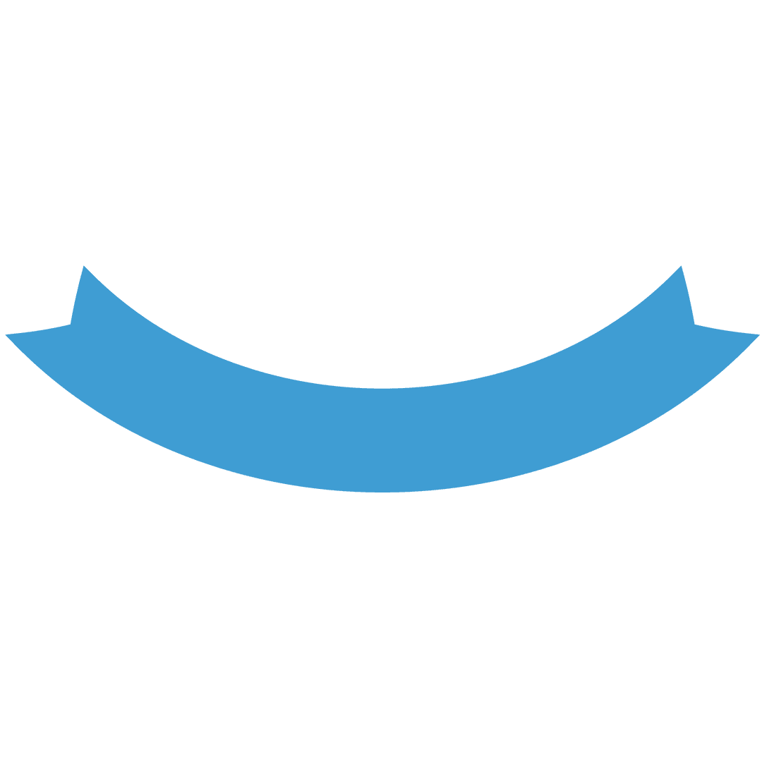 Abstract Blue Crescent Shape on Transparent Background